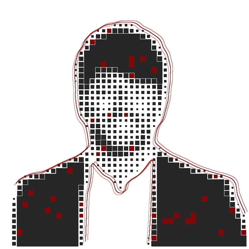 Ritratto digitale a pixel, in stile schizzo
